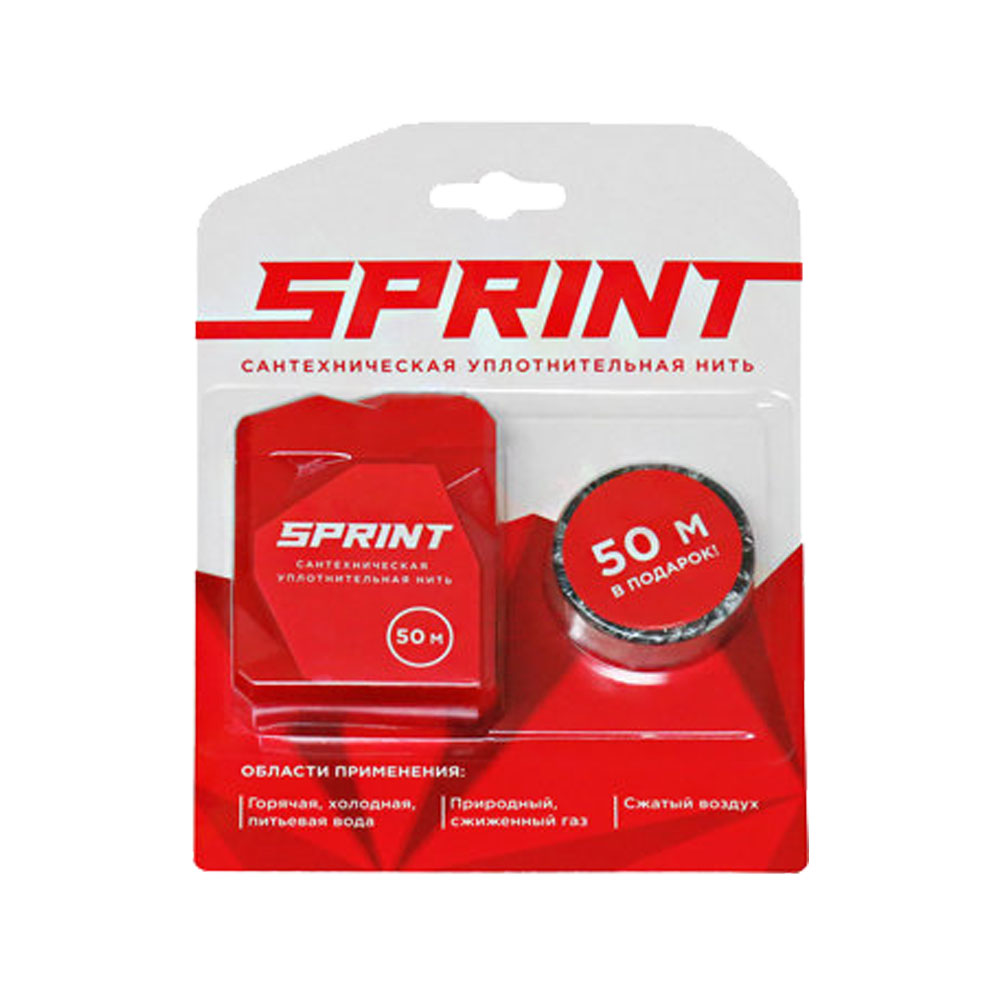 Нить сантех. для герметизации резьбовых соед. 50м +50м SPRINT