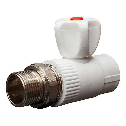Кран шаровой PP-R для радиатора прямой DN 25х3/4" СТМ ПЛАСТ