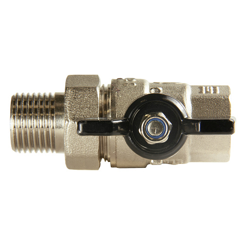 Кран шаровой для воды 1/2" с накидной гайкой бабочка, никель, ONDO