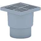 Трап Ани вертик. нерег., с выпуском D110мм, с решеткой из нерж.стали 15x15см