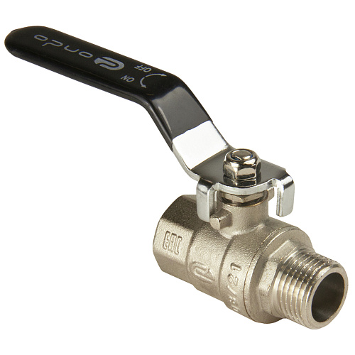 Кран шаровой для воды 1/2" г/ш рычаг, никель, ONDO