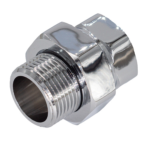 Соединение прямое г/ш 1" с накидной гайкой для п/с хромированное СТМ ТЕРМО