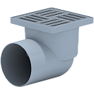 Трап Ани гориз. нерег., с выпуском D110мм, с решеткой из нерж.стали 15x15см