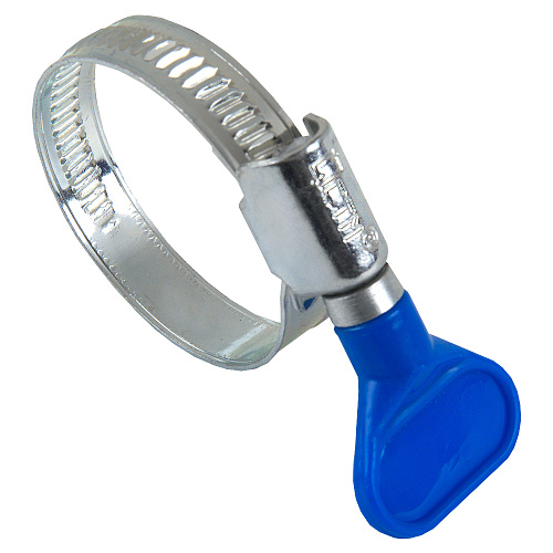 Хомут стальной винтовой с барашком 1-1/2" (19-38мм) 9мм СТМ