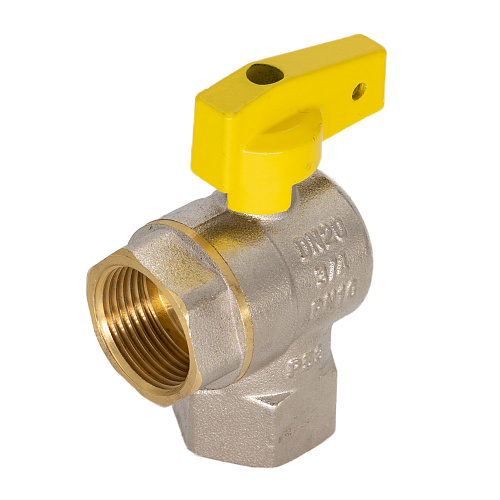 Кран шаровой для газа угловой 1/2" г/г бабочка CTM ГАЗ