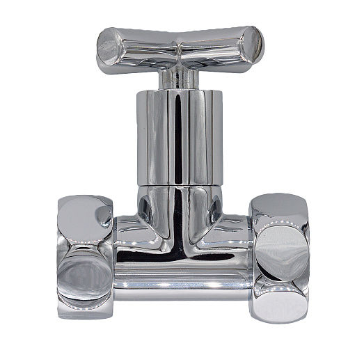 Вентиль прямой 1"х3/4" г/г ручка-крест для п/с хром СТМ ТЕРМО