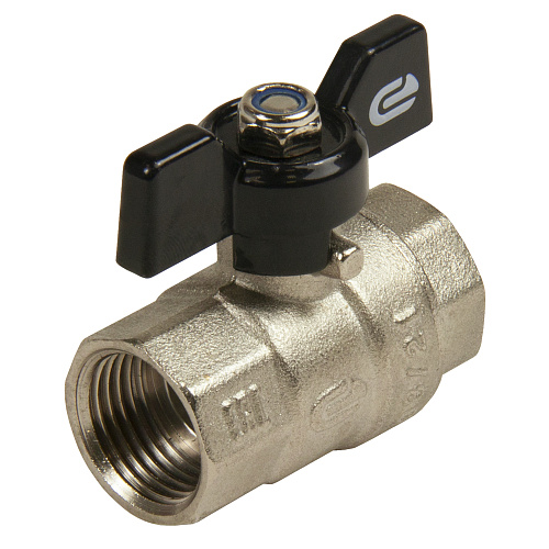 Кран шаровой для воды 3/4" г/г бабочка, никель, ONDO