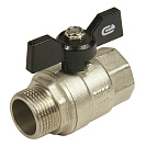 Кран шаровой для воды 3/4" г/ш бабочка,  никель,  ONDO