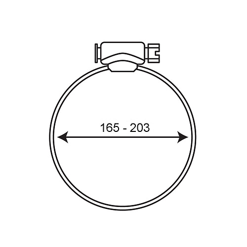 Хомут стальной винтовой 8" (165-203мм) 9мм CTM