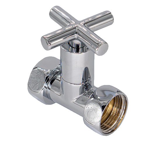 Вентиль прямой 1/2"х1/2" г/г ручка-крест для п/с хром СТМ ТЕРМО