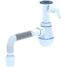 Сифон Ани Грот 1 1/2*40 с отводом стир.маш.,  с г/т 40х40/50