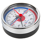 Термо-манометр аксиального подключения 1/4" c переходником на 1/2'',  измерение до 6 бар,  до +120°С_2