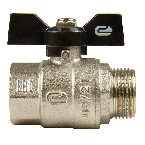 Кран шаровой для воды 3/4" г/ш бабочка, никель, ONDO