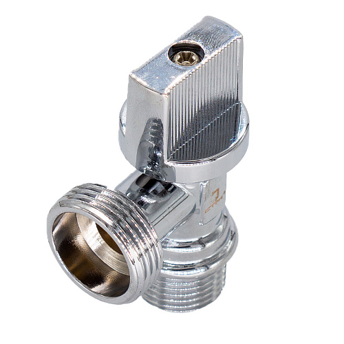 Кран шаровой для бытовых приборов угл. 1/2"х3/4" ш/ш с отражат. бабочка, хромированный СТМ