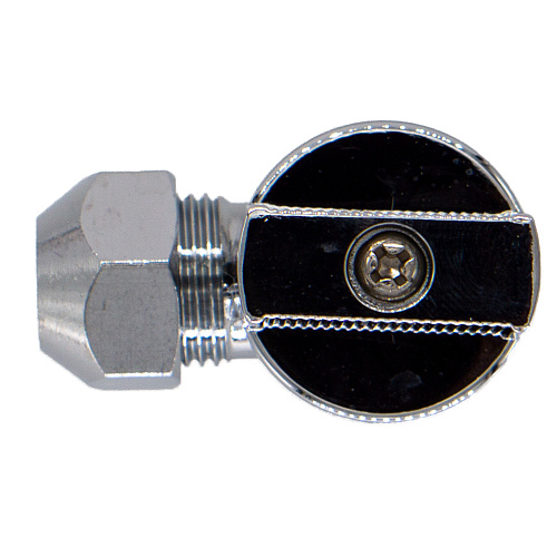 Кран шаровой угл. 1/2"х3/8" ш/ш с цангой и отражат. бабочка, хромированный СТМ