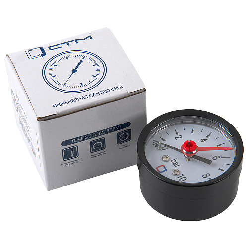 Манометр аксиального подключения 1/4", измерение до 10 бар СТМ