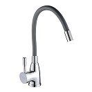Смеситель FLOE FK234-DS для кухни,  40 мм,  на гайке, с бок.штыревой ручкой, с гибким серым изливом