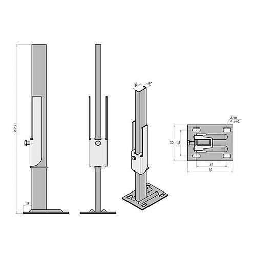 Кронштейн для радиатора напольный внутренний (д/ст. пан. рад.) БПЛ-007-11.35 СТМ ТЕРМО