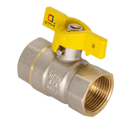Кран шаровой для газа 3/4" г/г бабочка CTM ГАЗ