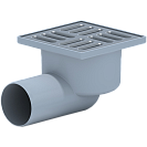 Трап Ани гориз. нерег., с выпуском D50мм, с решеткой из нерж.стали 10x10см