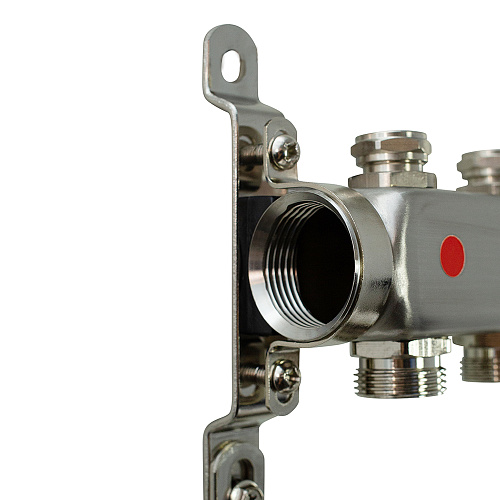 Коллекторная группа ONDO нерж сталь 11 вых. в сборе  с термостатическими и запорными клапанами