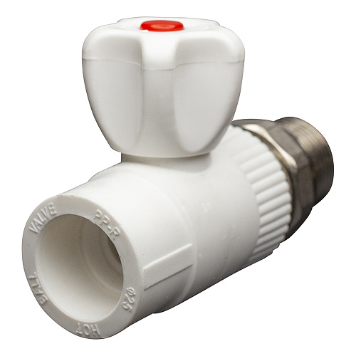 Кран шаровой PP-R для радиатора прямой DN 25х3/4" СТМ ПЛАСТ