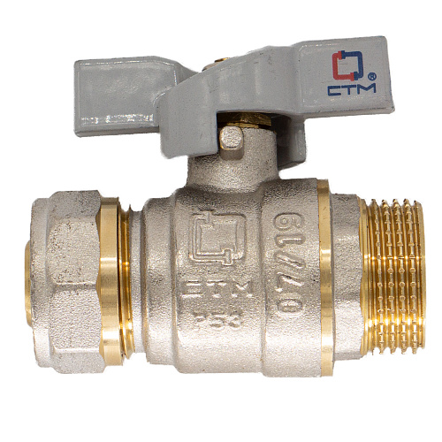 Кран шаровой для воды 20х3/4" ц/ш бабочка CTM СТАНДАРТ
