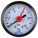 Манометр аксиального подключения 1/4",  измерение до 10 бар СТМ