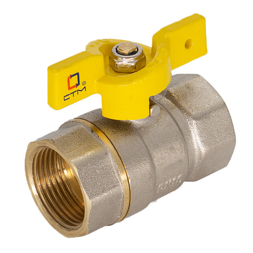 Кран шаровой для газа 1" г/г бабочка CTM ГАЗ