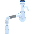 Сифон Ани Грот 1 1/2"* 40 с отводом стир.маш.,  с г/т 40х40/50