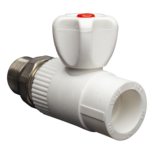 Кран шаровой PP-R для радиатора прямой DN 25х1/2" СТМ ПЛАСТ