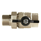 Кран шаровой для воды 3/4" с накидной гайкой бабочка,  никель,  ONDO_4