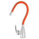 Смеситель FLOE FK234-GO для кухни,  40 мм,  на гайке,  с боковой ручкой,  с гибким оранжевым изливом_1