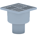 Трап Ани вертик. нерег., с выпуском D50мм, с решеткой из нерж.стали 10x10см