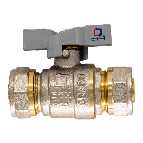 Кран шаровой для воды 16х16 ц/ц бабочка CTM СТАНДАРТ Кран шаровой для воды 16х16 ц/ц бабочка CTM СТАНДАРТ