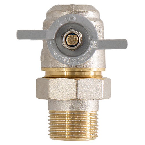 Кран шаровой для воды 1/2" с накидной гайкой угловой бабочка, СТМ СТАНДАРТ