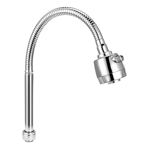 Излив для смесителя гибкий для кухни 45 см, ХРОМ, двухрежимный