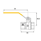 Кран шаровой для газа 3/4" г/г рычаг CTM ГАЗ_4