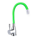 Смеситель FLOE FK234-DG для кухни,  40 мм,  на гайке, с бок.штыревой ручкой, с гибким салатовым изливом_2