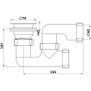 Сифон Ани д/душ. поддона,  регулируемый 1 1/2*40_1