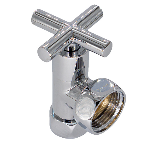 Вентиль угл. 1"х3/4" г/г ручка-крест для п/с хром. СТМ ТЕРМО