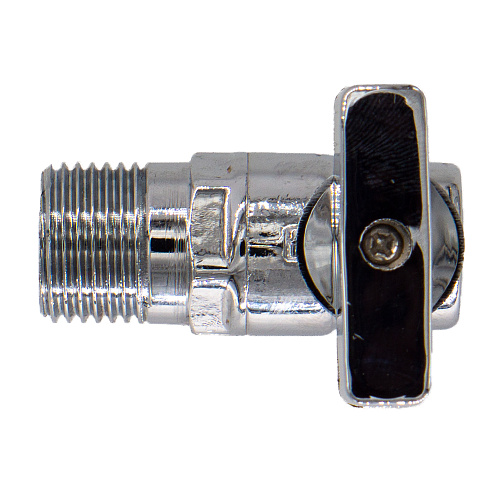 Кран шаровой для бытовых приборов угл. 1/2"х1/2" ш/ш с отражат. бабочка, хромированный СТМ