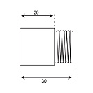 Удлинитель труб латунный  1/2" г/ш x 20 мм CTM_3