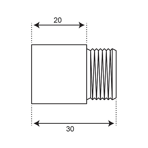 Удлинитель труб латунный  1/2" г/ш x 20 мм CTM