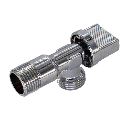 Кран шаровой д/сантех. прибор. угл.  1/2"х1/2" ш/ш с отражат. бабочка, хромированный СТМ