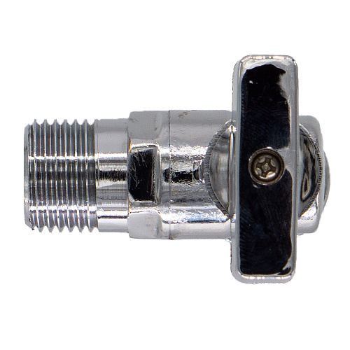 Кран шаровой для бытовых приборов угл. 1/2"х3/4" ш/ш с отражат. бабочка, хромированный СТМ