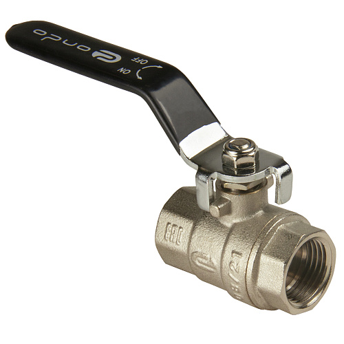 Кран шаровой для воды 1/2" г/г рычаг, никель, ONDO