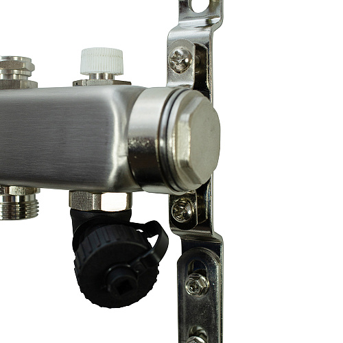 Коллекторная группа ONDO нерж сталь 12 вых. в сборе  с термостатическими и запорными клапанами