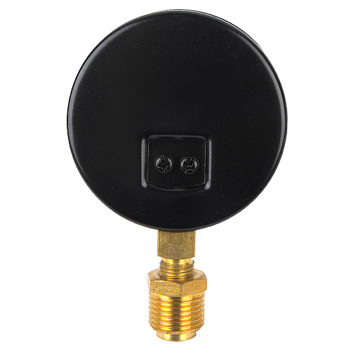 Термо-манометр радиального подключения 1/4" c переходником на 1/2'', измерение до 10 бар, до +120°С