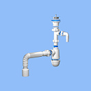 Сифон 1 1/2*40 с отводом стир. машины,  с г/т 40*50